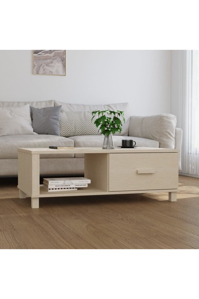 vidaxl Τραπεζάκι Σαλονιού Καφέ Μελί 100x55x35 εκ. Μασίφ Ξύλο