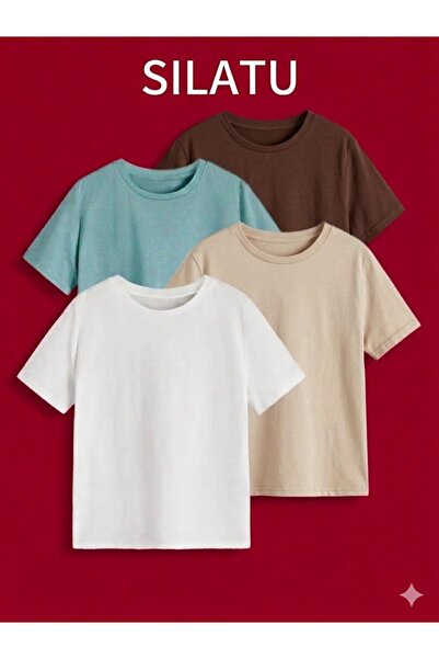 SILATU Women's Pink Ribbon Printed Tracksuit T-Shirt Set