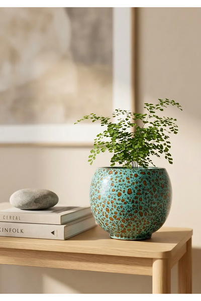 HOMİNG Oriel Fanus Büyük Dekoratif Saksı Rustik Desenli 16 cm