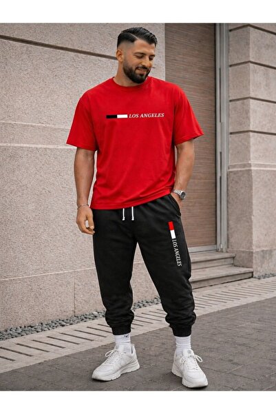 FAEL LİFE Unisex T-Shirt and Sweatpants Los Angeles Printed Set