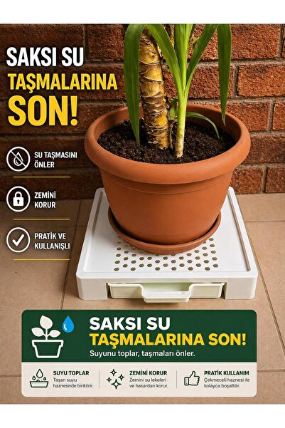 POZART Damacana Saksı Sebil Sehpası Çekmeceli Su Toplama Altlığı Çıkarılabili...