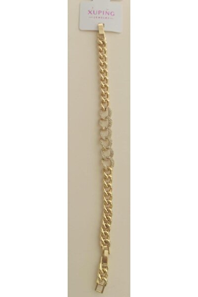 Xuping Jewelry 14K Altın Kaplama XP Damgalı Gurmet Bileklik 17 cm