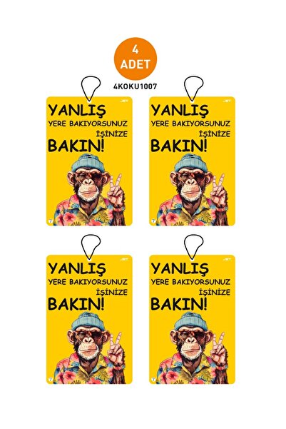 JR Jetreklam 4'lü Set Özel Tasarımlı Dekoratif Askılı Mesajlı Oto Kokusu ve A...
