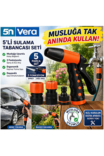Universal Bahçe Musluk Hortum Sulama Tabancası 5’li