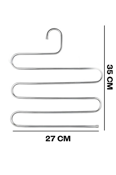 omilife 5 Katlı Metal Pantolon Askısı Yer Tasarruflu Şal Eşarp Gardolap Organizeri 35x27 cm