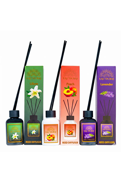 EAU DU Σετ 3 Αρωματικών Διαχυτών Αρώματος, EAU DUBAI, Κρίνος+Ροδάκινο+Λεβάντα...