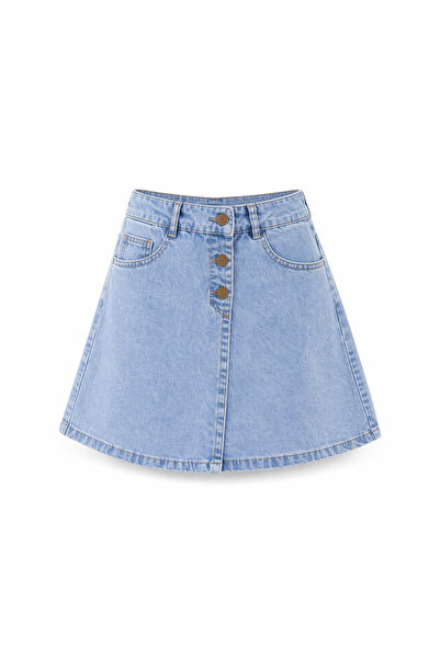 HER ŞEY NOTA www.herseynota.com Fustă pantalon scurtă din denim albastru desc...