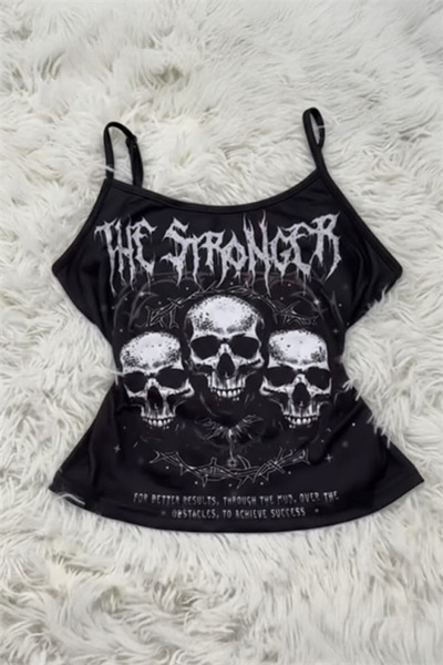 Karakedi Μαύρο The Stronger Gothic Y2K Στράπλες Κροπ