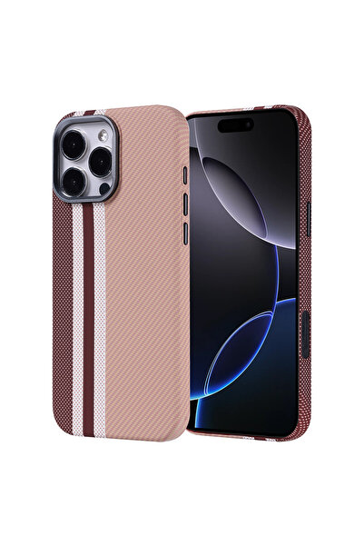 zore iPhone 16 Pro Kılıf Magsafe Şarj Özellikli Karbon Fiber Görünümlü BRSA N...