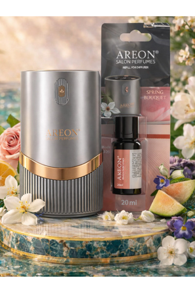 Areon Aromatik Difüzör Gümüş (Lux Metal) + Spring Bouquet