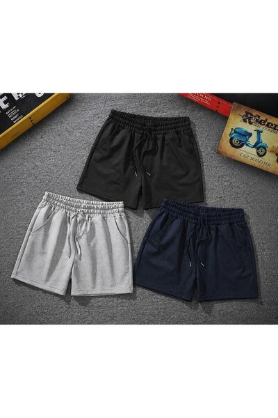 TONFİX LİFE 3 τεμάχια μαύρο γκρι ναυτικό σορτς άνετης εφαρμογής