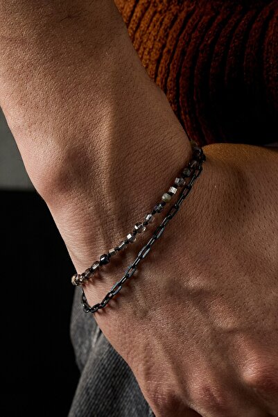 Ricco Jewellery 925 Ayar Gümüş Faset Dumanlı Kuvars Bileklik