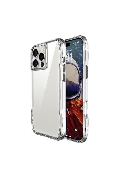 zore iPhone 16 Pro Case Airbag Transparent Brsa İncek Cover - Transparent