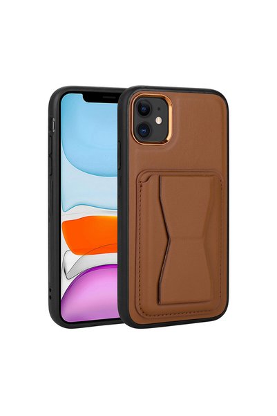 zore iPhone 11 Compatible Pu Leather Brsa Memo Case with Card Holder and Stan...