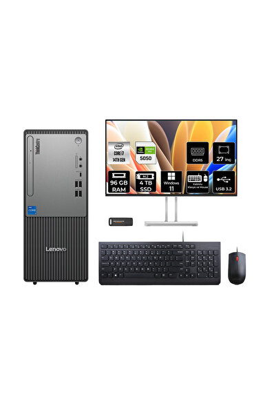 LENOVO ThinkCentre Neo 50T G5 i7 14700 96GB 4TB SSD RTX5050/8GB W11P Masaüstü...