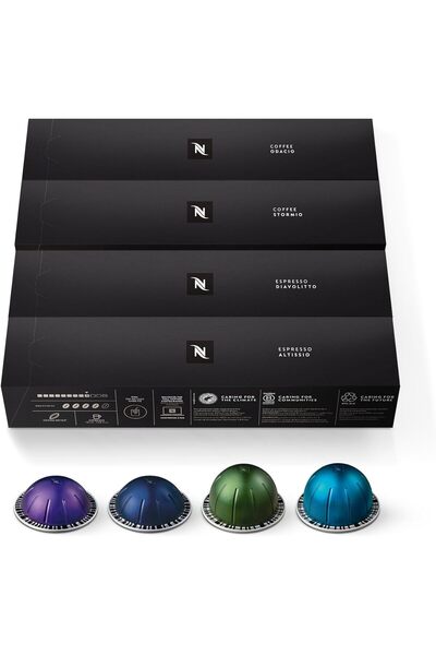 Nespresso كبسولات قهوة فيرتو لاين، محمصة داكنة، عبوة من 4 قطع - أوداسيو، ستور...