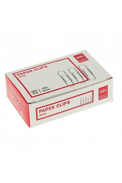 Deli Pachet 2 bucati Cutie cu 100 agrafe de birou esențiale, cromate, 50 mm