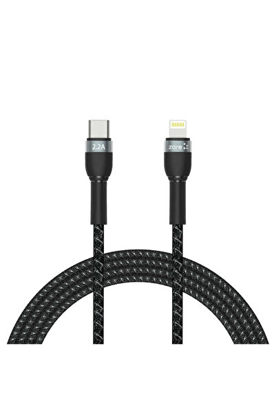 zore Black Shira Series Type-C to Lightning Pd Cable 2 Meters-Brsa