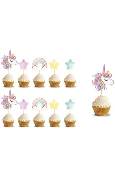 Big Party Οδοντογλυφίδες με θέμα το Μονόκερο, Συσκευασία 10 τεμαχίων