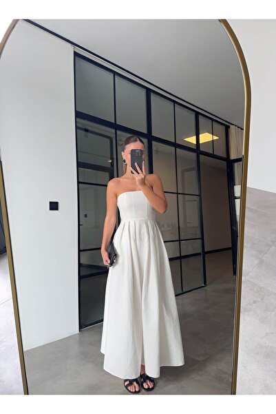 BB Bensu Buyruk ΣΤΡΑΠΛΕΖ ΦΟΡΕΜΑ ΑΠΟ ΥΦΑΣΜΑ ΑΛΕΞΙΠΤΩΤΑ ΜΕ ΤΣΕΠΕΣ ΛΕΥΚΟ