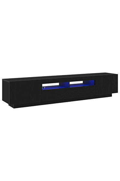 vidaxl Σετ επίπλου τηλεόρασης 2 pcs Μαύρο 200 x 35 x 40 εκ. 3333063