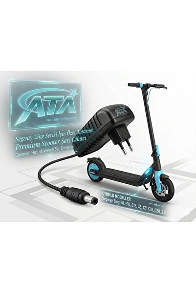 ATAELEKTRONİK Segway Zing E8 E10 E12 C8 C9 C10 UYUMLU MUADİL ŞARJ CİHAZI ADAP...