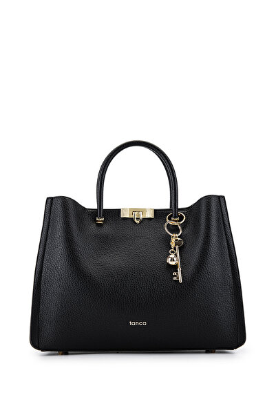 Tamer Tanca Women's Faux Leather Black Shoulder Bag