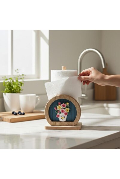 e-life shop Βάζο με φιγούρα λουλουδιού, Ξύλινη θήκη για χαρτοπετσέτες, Διακοσ...