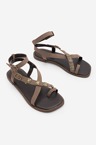 Marjin Γυναικεία σανδάλια με χιαστί λουράκια, αγκράφα στον αστράγαλο και καθη...