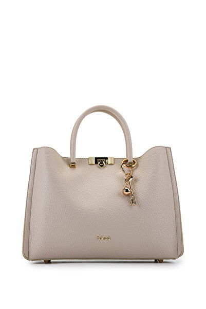 Tamer Tanca Women's Faux Leather Beige Shoulder Bag