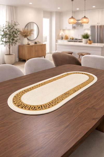 Özima Home Tekstil Modern Natural Jute, Wicker, American Service Table, Coffe...