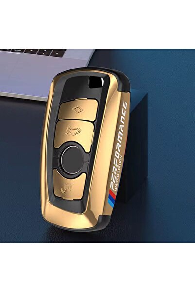 idealaksesuar Bmw Keychain Shiny Gold Stylish Design Remote Control Case Bmw ...