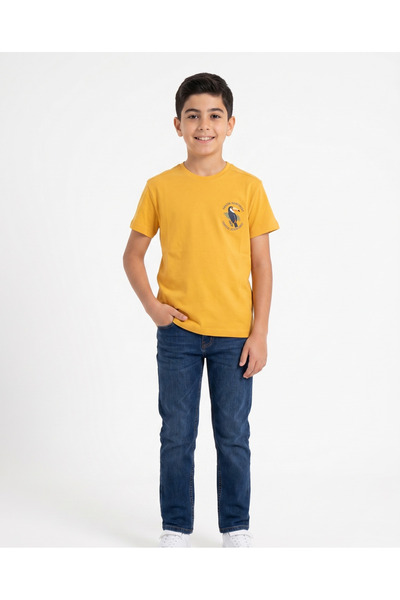 HAKNUR %100 Pamuk Erkek Çocuk Tukan Baskılı T-shirt - 9-12 Yaş Tropical Adven...