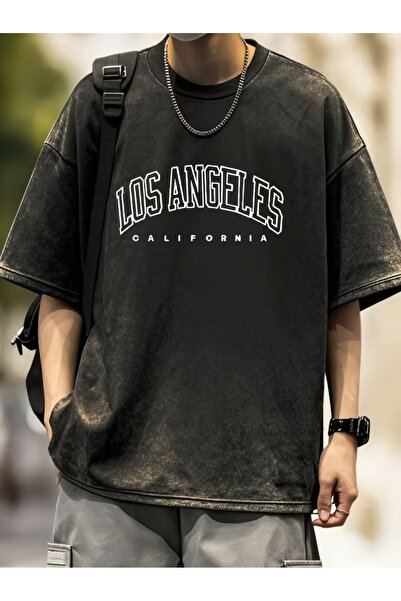 LAND MODA Ανδρικό Καλοκαιρινό Μοντέρνο Φούτερ με Στάμπα Λος Άντζελες Καλιφόρν...