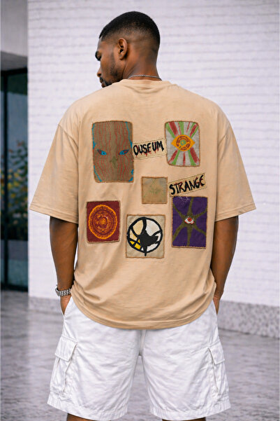 Nulivez Unisex Oversize T-Shirt Abstract Patchwork Printed Streetwear Comfort...