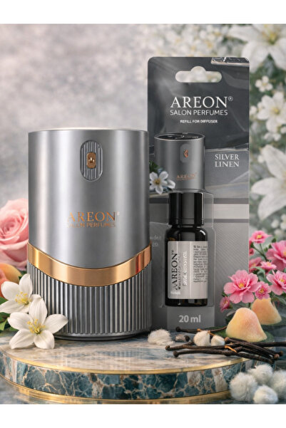 Areon Aromatik Difüzör Gümüş (Lux Metal) + Silver Linen