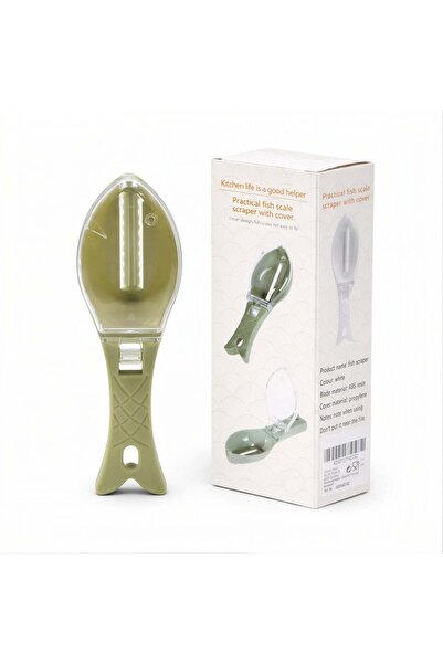 JML1 Curățător de solzi de pește 16 cm cu recipient, mâner anti-alunecare, di...