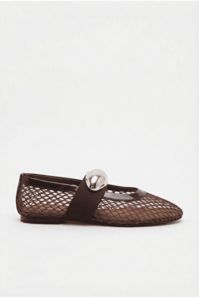 SHOEMARK Karin Kahve Suni Vegan &File Kadın Babet