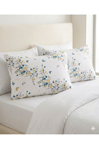 NİĞTEX Σετ 2 μαξιλαροθήκες 50x70 από βαμβάκι με σχέδιο από φυσικά αγριολούλουδα