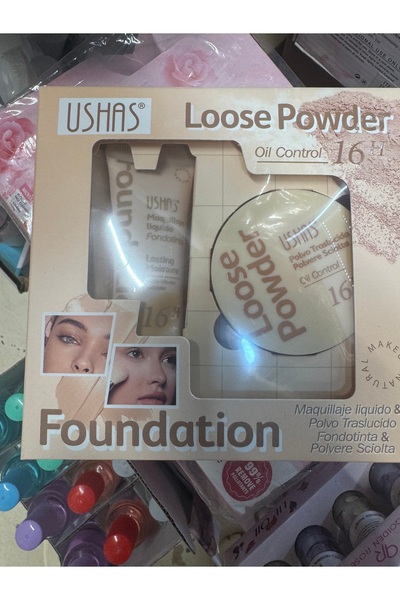 Ushas Cosmetics Σετ ημιδιαφανούς πούδρας και φον ντε τεν