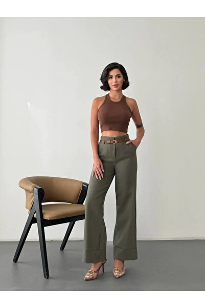 Misscix Γυναικεία παντελόνια σε χρώμα χακί