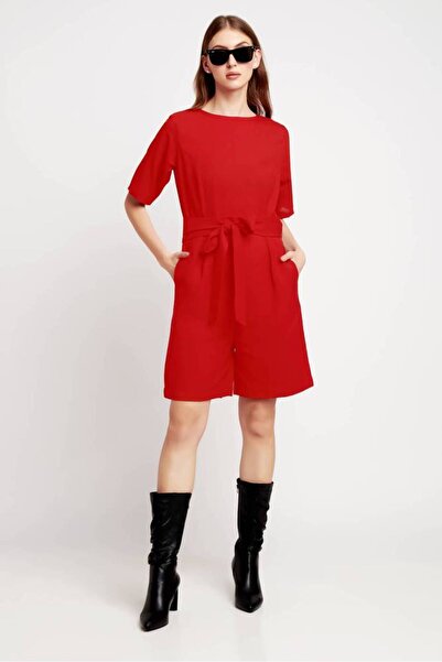 OEMS Cherry Crush Linen Jumpsuit - L