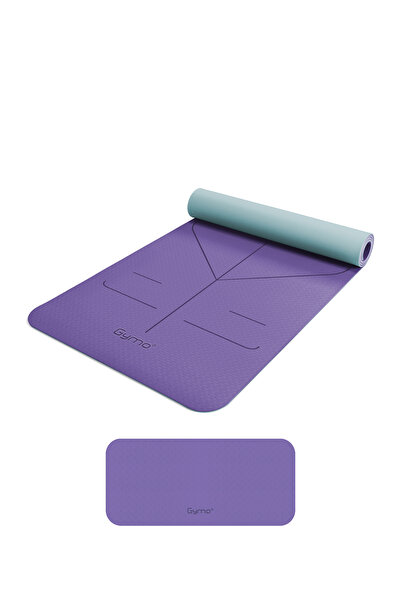 Gymo Hizalamalı 6mm TPE Yoga Matı Pilates Minderi Diz Dirsek Koruyucu Matlı S...