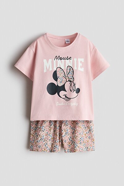 H&M Pamuklu ve Baskılı Pijama Takımı