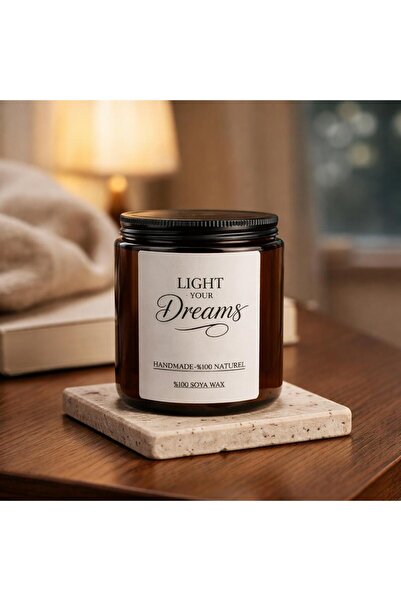Lİght Your Dreams Amber Breeze Kokulu %100 Doğal Soya Wax El Yapımı Amber Cam...
