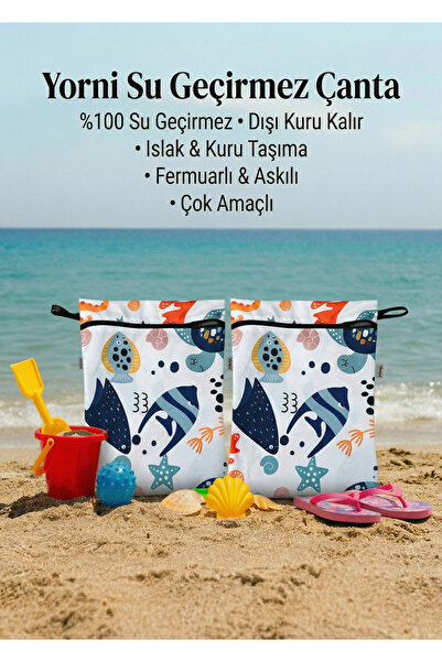 yorni 2 Adet, 30x35cm Sıvı Geçirmeyen, Islak Kuru Çok Amaçlı Çanta, Fermuarlı...