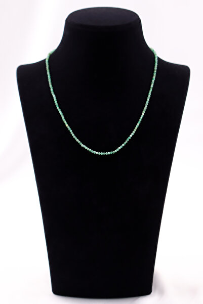 SAURACHI Emerald Stone Necklace Natural Gemstone Faceted Cut 2-3 mm
