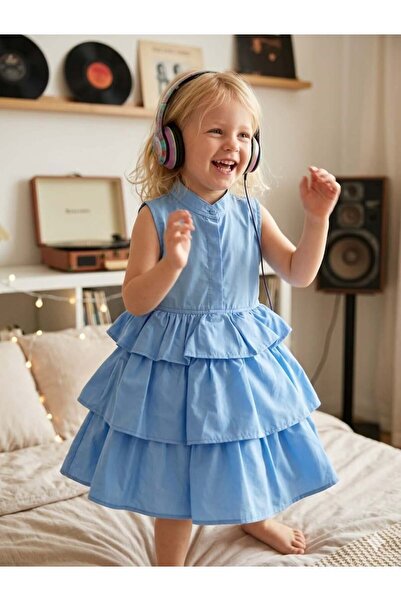 Hilal Akıncı Kids Κοριτσίστικο καθημερινό φόρεμα με στρώσεις
