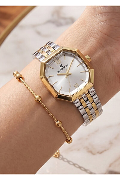 Daniel Klein Women's Double Color Gold Silver Metal Cord Modern Case Wristwat...