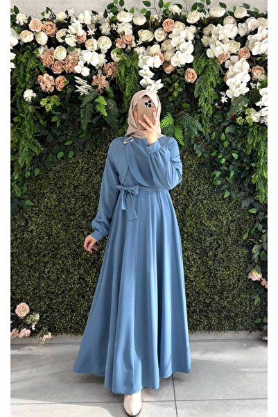 Moda Fatma Kristal Krep Elbise